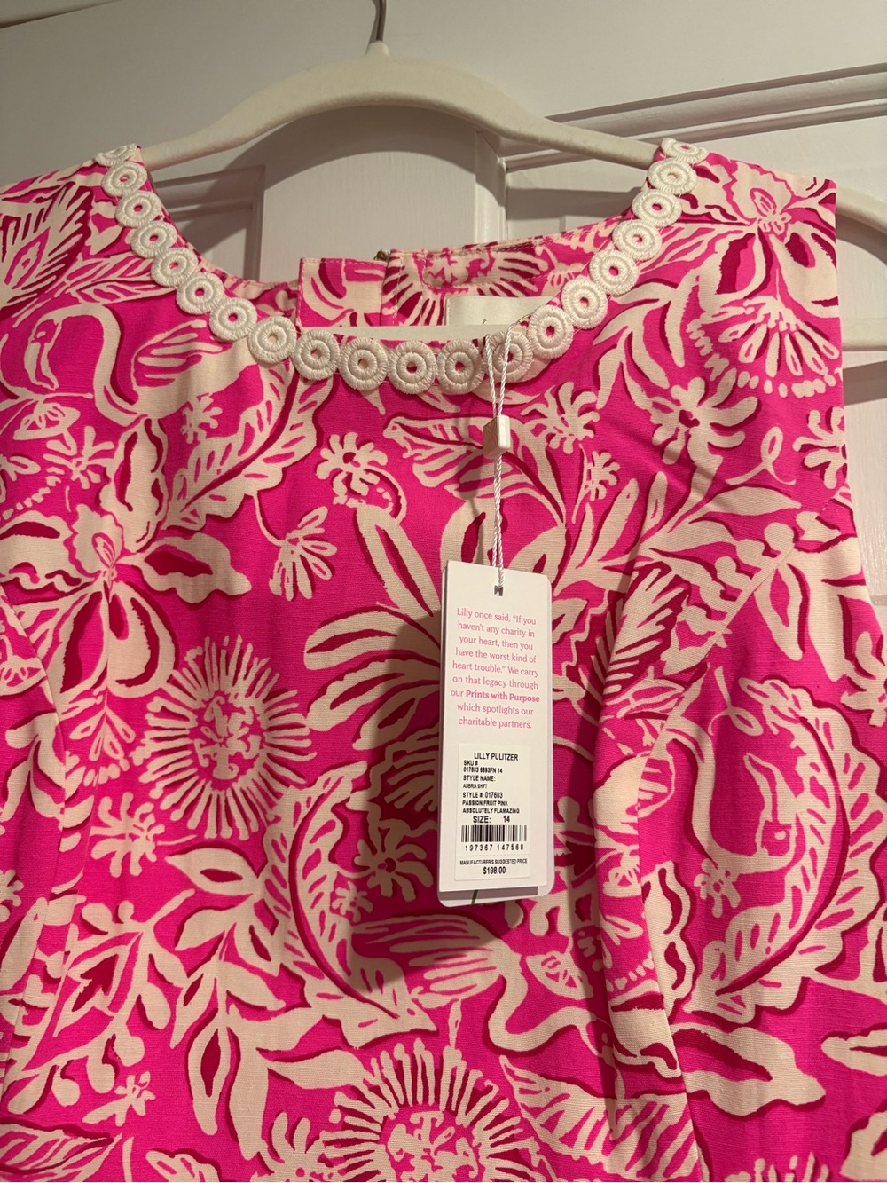 Lilly Pulitzer Pink and Cream Floral Sleeveless Shift Dress NEW with tags! - Picture 2 of 6